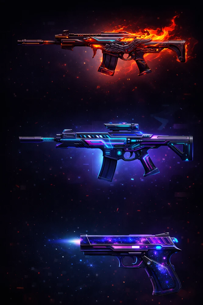 Collection of premium Valorant weapon skins